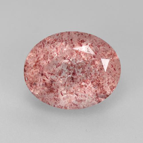 Cuarzo fresa rosa natural de 3,80 ct, corte óvalo, translúcido