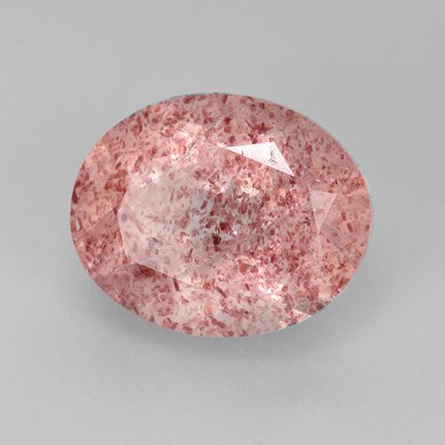 Cuarzo fresa rosa natural de 3,80 ct, corte óvalo, translúcido