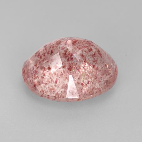 Cuarzo fresa rosa natural de 3,80 ct, corte óvalo, translúcido