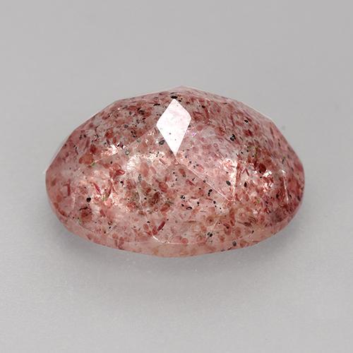 Cuarzo Fresa Rosado medio natural de 3.58 ct, Corte Óvalo, Translúcido
