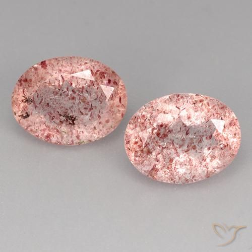 3.45ctw Natural Rosado medio cuarzo fresa, Ovalada, Transparente