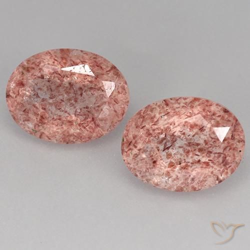 3.60ctw Natural Rosado terroso cuarzo fresa, Ovalada, Translúcido