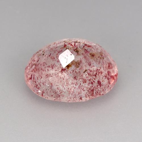 Cuarzo Fresa Rosado Bubblegum natural de 3.78 ct, Corte Óvalo, Transparente