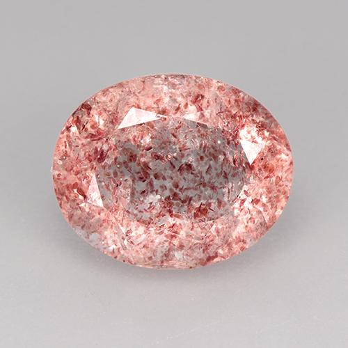 Cuarzo Fresa Rosado claro natural de 3.74 ct, Corte Óvalo, Transparente