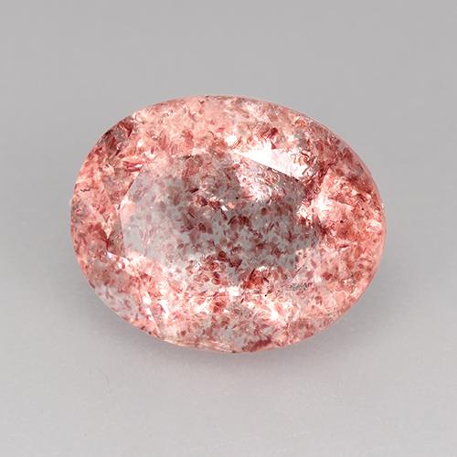 Cuarzo Fresa Rosado claro natural de 3.74 ct, Corte Óvalo, Transparente