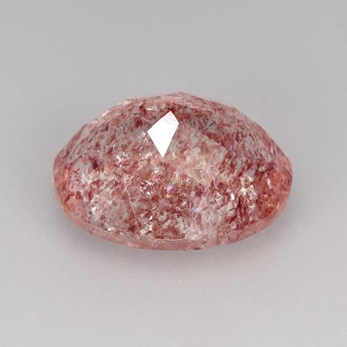 Cuarzo Fresa Rosado claro natural de 3.74 ct, Corte Óvalo, Transparente