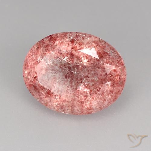 Cuarzo Fresa Rosado claro natural de 3.34 ct, Corte Óvalo, Translúcido