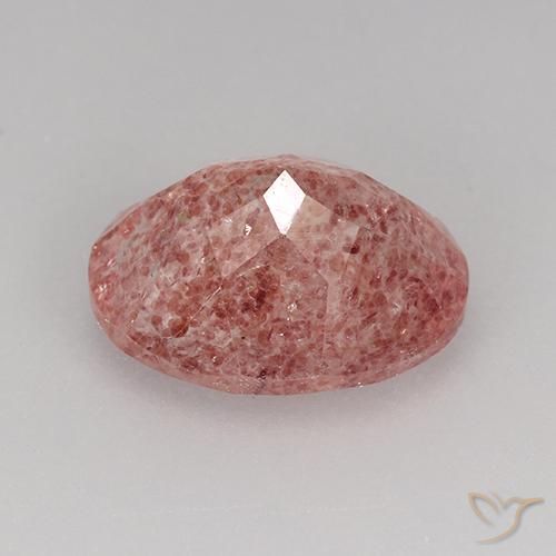 Cuarzo Fresa Rosado claro natural de 3.34 ct, Corte Óvalo, Translúcido