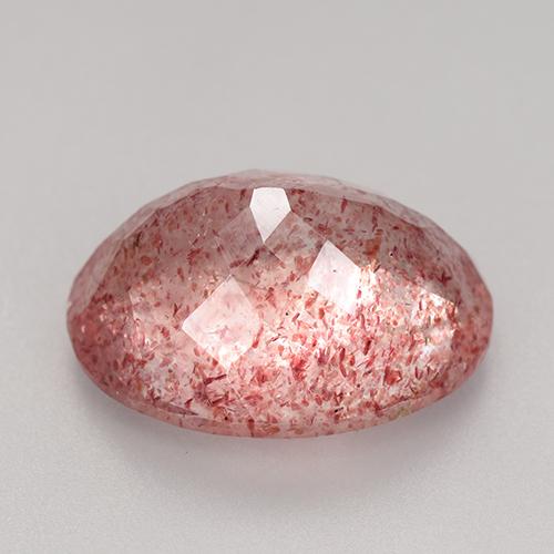 Cuarzo Fresa Rosado medio natural de 8.70 ct, Corte Óvalo, Transparente