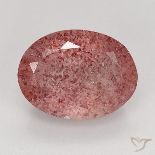 9.03ct Natural Rojo púrpura cuarzo fresa, Ovalada, Translúcido