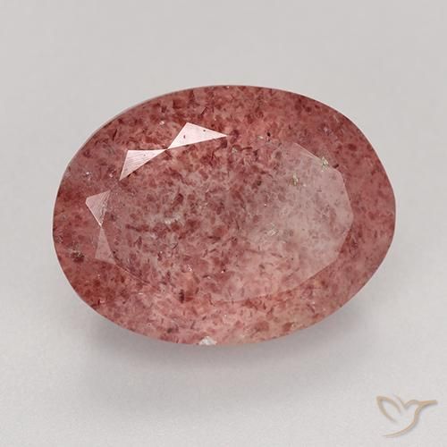 Cuarzo fresa Rojo púrpura natural de 9.03 ct, Ovalada, Translúcido