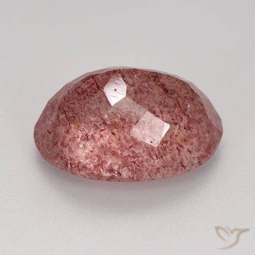 Cuarzo fresa Rojo púrpura natural de 9.03 ct, Ovalada, Translúcido