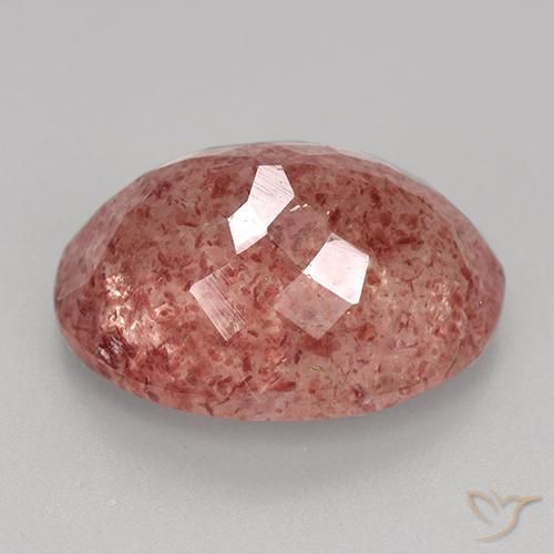 Cuarzo fresa Rosa rosado natural de 8.83 ct, Ovalada, Translúcido