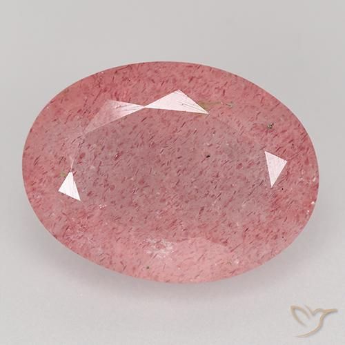8.40ct Natural Rosado medio cuarzo fresa, Ovalada, Translúcido