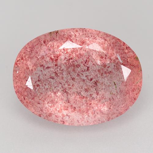 Cuarzo fresa rosa natural de 8,98 ct, corte óvalo, translúcido