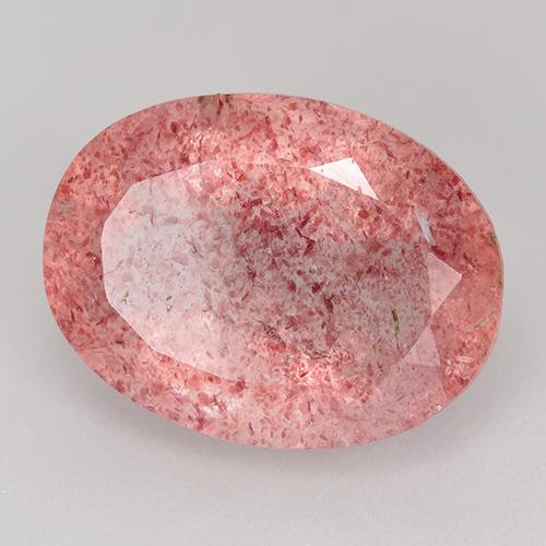 Cuarzo fresa rosa natural de 8,98 ct, corte óvalo, translúcido