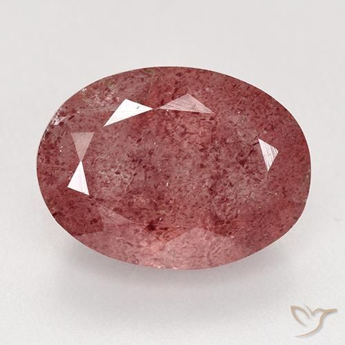 9.21ct Natural Rosado rosa intenso cuarzo fresa, Ovalada, Translúcido