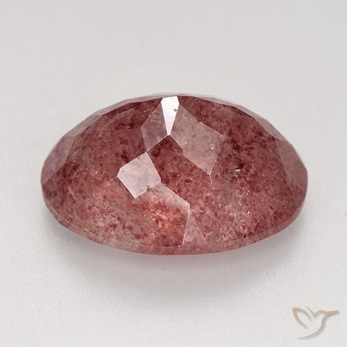 Cuarzo fresa Rosado rosa intenso natural de 9.21 ct, Ovalada, Translúcido