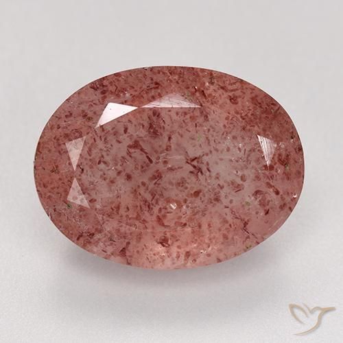 9.22ct Natural Rosado medio cuarzo fresa, Ovalada, Translúcido