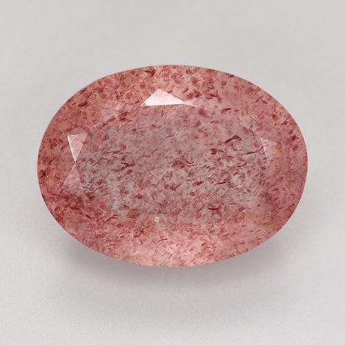 Cuarzo fresa rosa natural de 9,33 ct, corte óvalo, translúcido