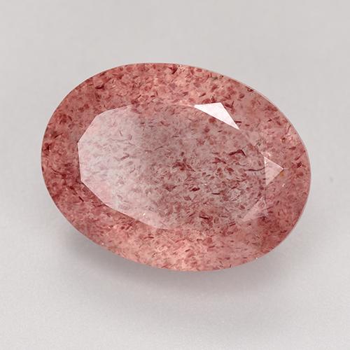 Cuarzo fresa rosa natural de 9,33 ct, corte óvalo, translúcido