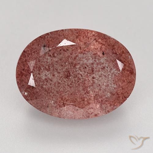 9.31ct Natural Rosado medio cuarzo fresa, Ovalada, Translúcido