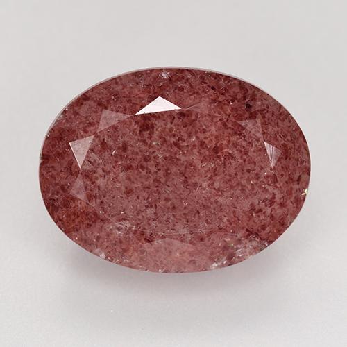 Cuarzo Fresa Rosa oscuro natural de 9.84 ct, Corte Óvalo, Translúcido