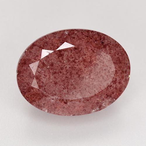 Cuarzo Fresa Rosa oscuro natural de 9.84 ct, Corte Óvalo, Translúcido