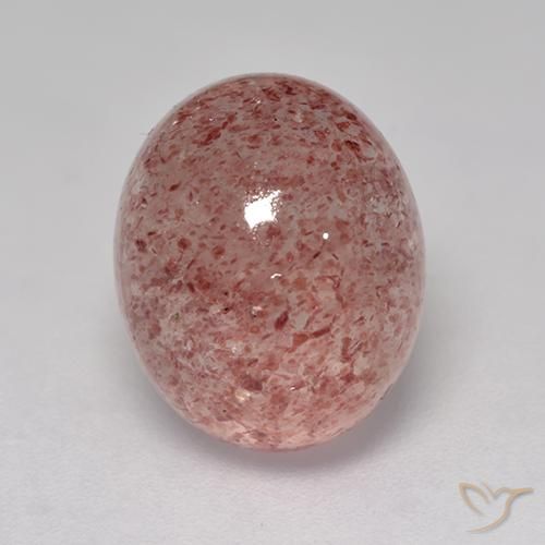 Cuarzo fresa Rosa rosado natural de 5.29 ct, Ovalada, Translúcido