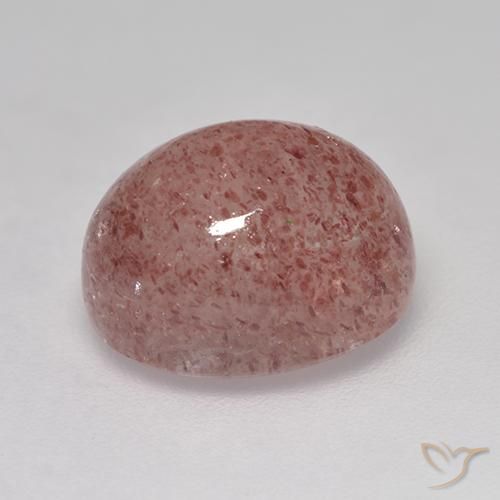 Cuarzo fresa Rosa rosado natural de 5.29 ct, Ovalada, Translúcido