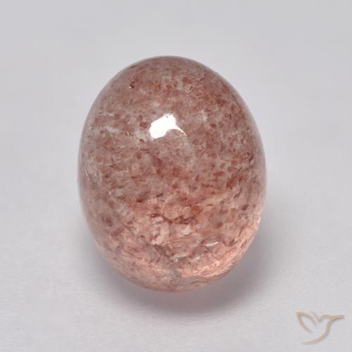 Cuarzo fresa Rosado pomelo natural de 4.71 ct, Ovalada, Translúcido
