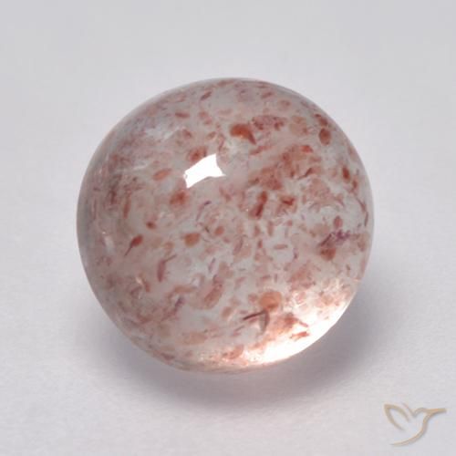 Cuarzo fresa Rosado medio natural de 3.06 ct, Redondo, Transparente