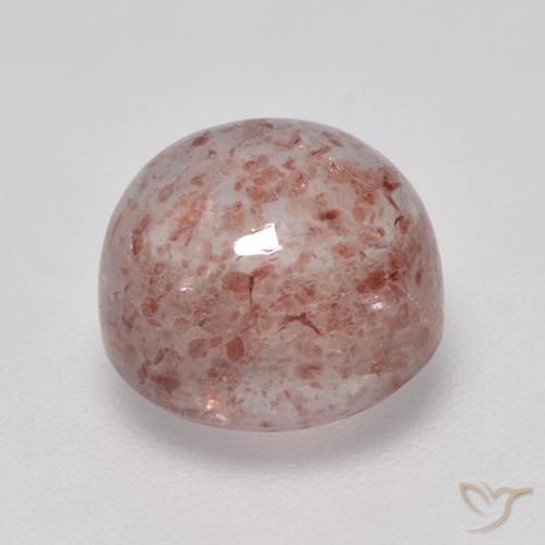 Cuarzo fresa Rosado medio natural de 3.06 ct, Redondo, Transparente