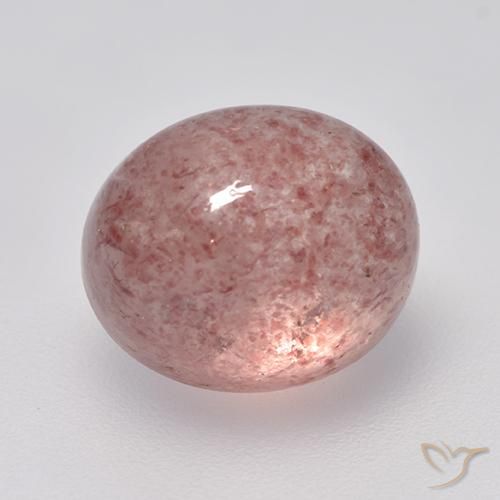 5.72ct Natural Rosado claro medio cuarzo fresa, Ovalada, Translúcido