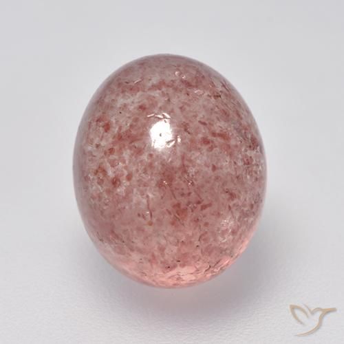 Cuarzo fresa Rosado claro medio natural de 5.72 ct, Ovalada, Translúcido
