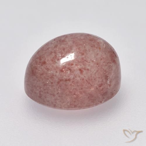 Cuarzo fresa Rosado claro medio natural de 5.72 ct, Ovalada, Translúcido