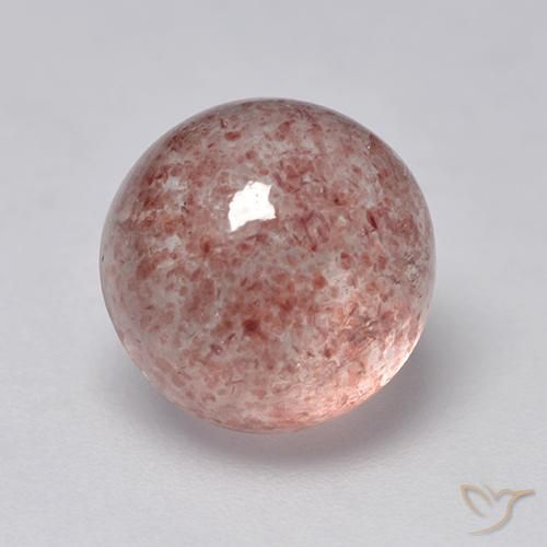 4.14ct Natural Rosado terroso Cuarzo fresa, Redondo, Translúcido