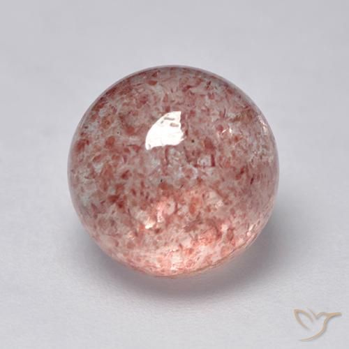 Cuarzo fresa Rosado terroso natural de 4.14 ct, Redondo, Translúcido