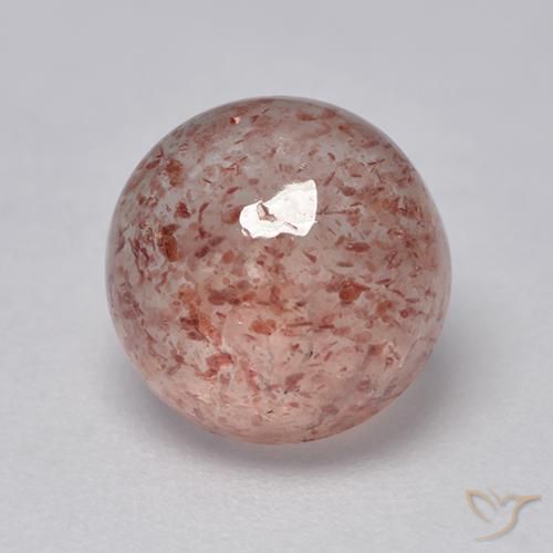 Cuarzo fresa Rosado terroso natural de 2.69 ct, Redondo, Translúcido