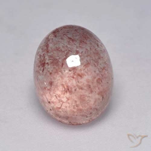 3.97ct Natural Rosado terroso cuarzo fresa, Ovalada, Translúcido