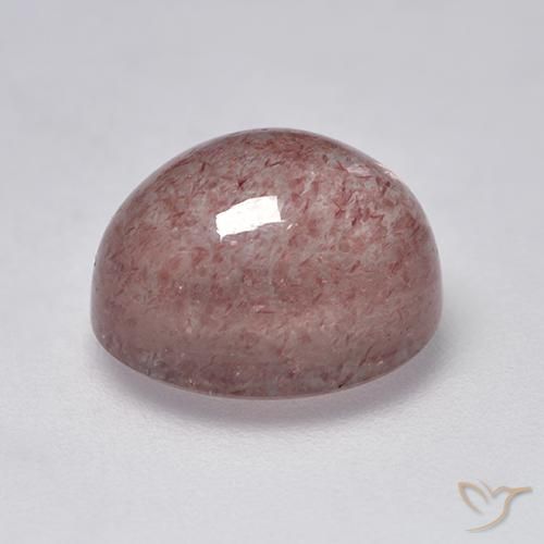 Cuarzo fresa Rosado terroso natural de 3.97 ct, Ovalada, Translúcido