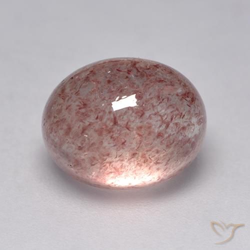 Cuarzo fresa Rosado terroso natural de 3.97 ct, Ovalada, Translúcido