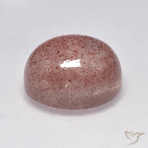 Cuarzo fresa Rosado medio natural de 7.08 ct, Ovalada, Translúcido