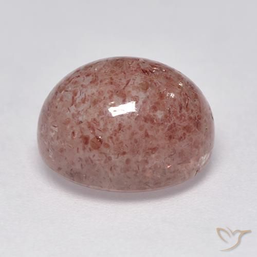 Cuarzo fresa Rosado claro natural de 5.25 ct, Ovalada, Translúcido