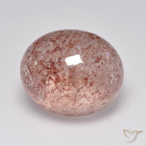 Cuarzo fresa Rosado claro natural de 5.25 ct, Ovalada, Translúcido