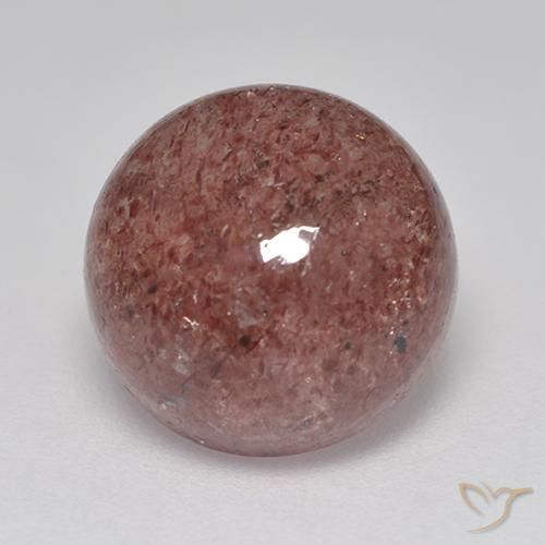 Cuarzo fresa Rosa borgoña natural de 6.97 ct, Redondo, Translúcido