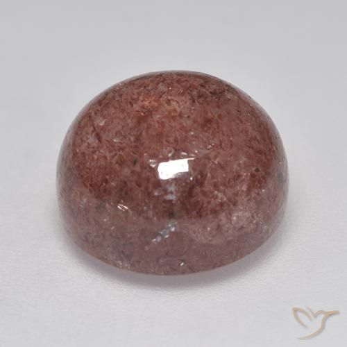 Cuarzo fresa Rosa borgoña natural de 6.97 ct, Redondo, Translúcido