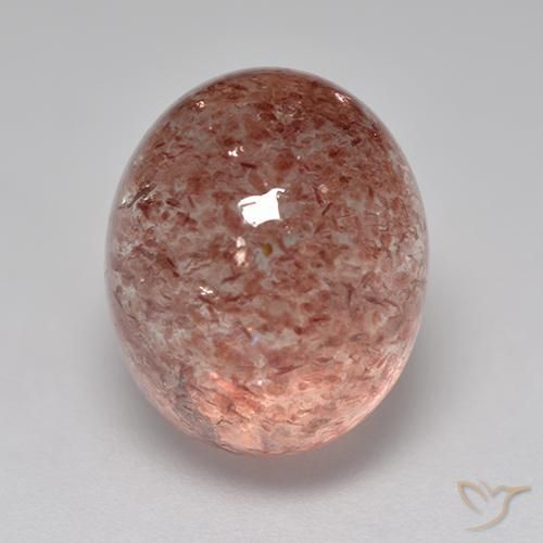 Cuarzo fresa Rosado medio natural de 8.68 ct, Ovalada, Translúcido