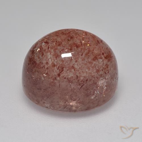 Cuarzo fresa Rosado medio natural de 8.68 ct, Ovalada, Translúcido