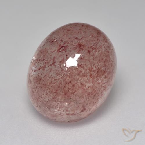7.57ct Natural Rosado terroso cuarzo fresa, Ovalada, Translúcido